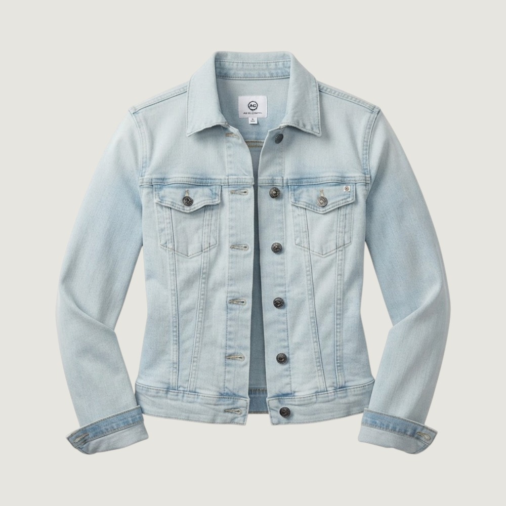 AG Adriano Goldschmied Womens Robyn Denim Trucker Jacket Light Wash XS